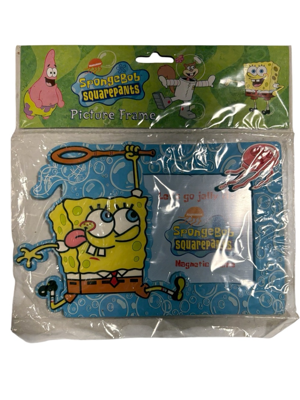 Vintage 2002 SpongeBob Squarepants Let's Go Jelly Fishin' Magnetic Frame NEW